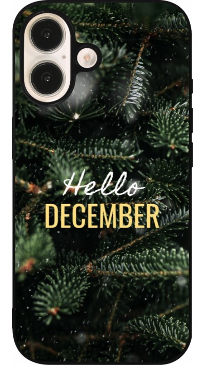iPhone 16 Case Hülle - Silikon schwarz Winter 25 Winter hello december