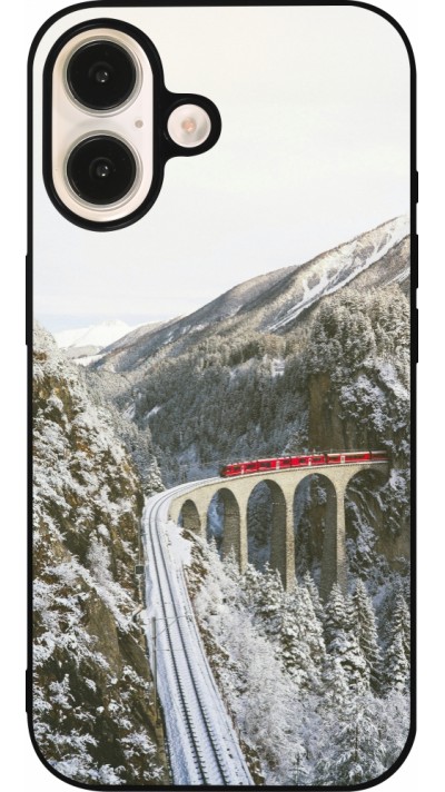 iPhone 16 Case Hülle - Silikon schwarz Winter 25 Winter polar express