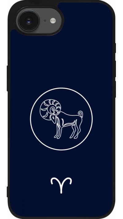 iPhone 16e Case Hülle - Silikon schwarz Astrologie Widder