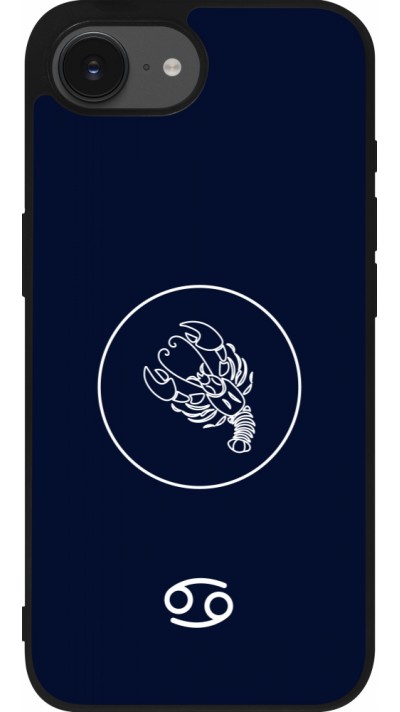 iPhone 16e Case Hülle - Silikon schwarz Astrologie Krebs