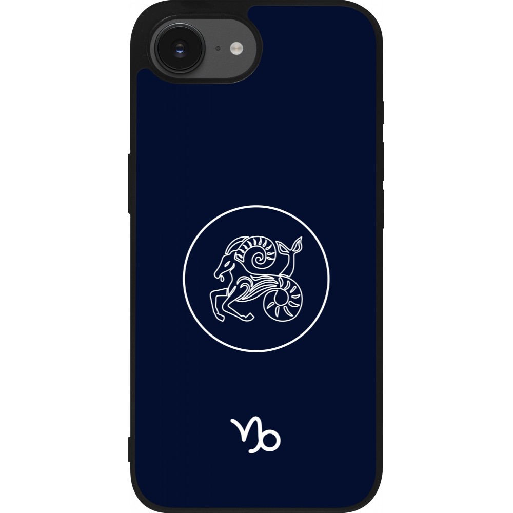 iPhone 16e Case Hülle - Silikon schwarz Astrologie Steinbock