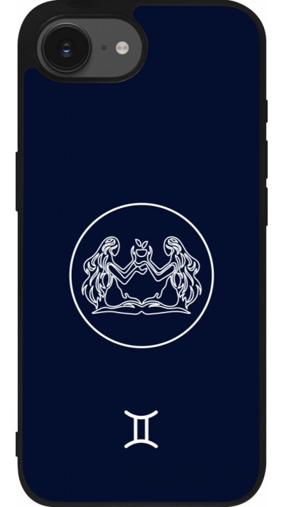 iPhone 16e Case Hülle - Silikon schwarz Astrologie Zwillinge