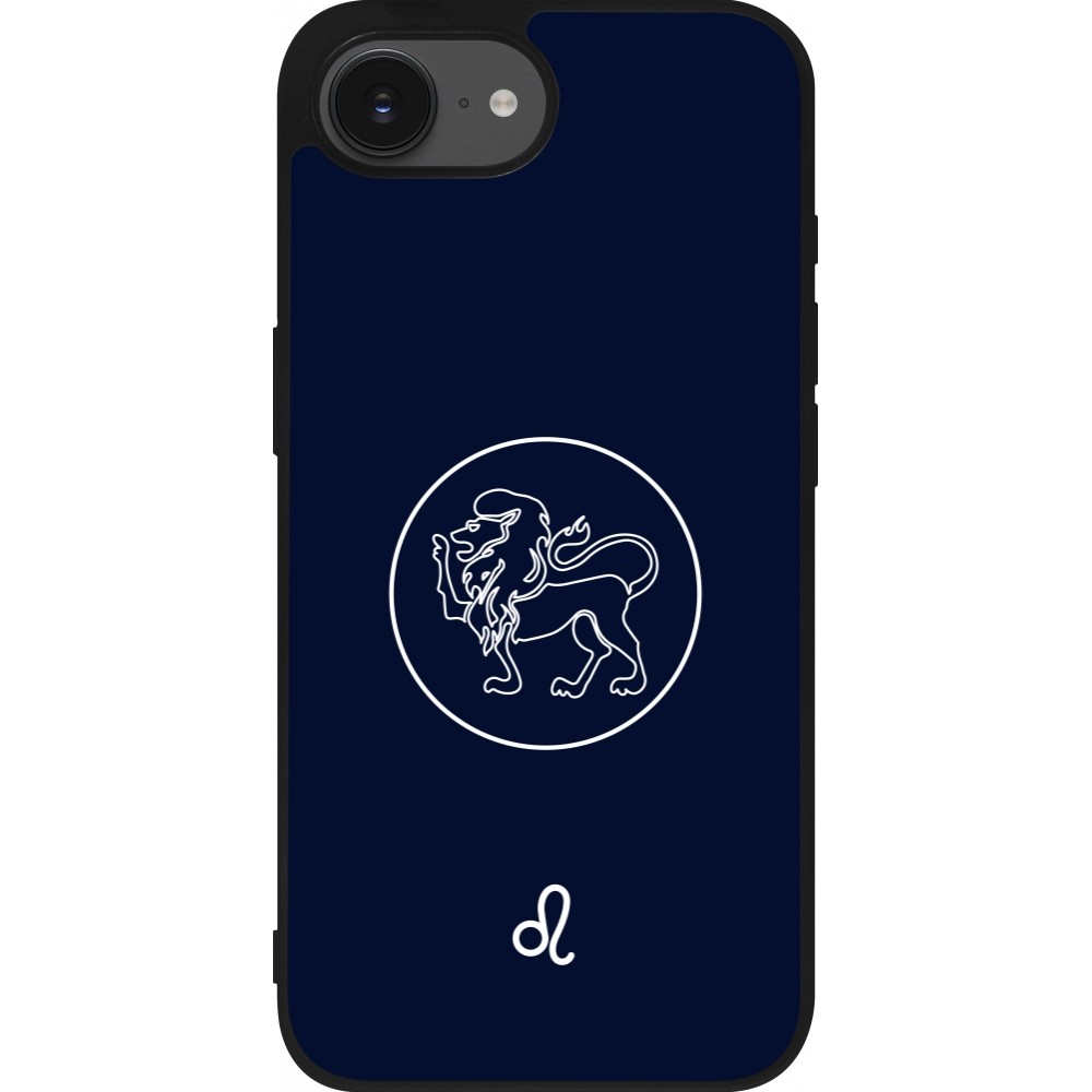 iPhone 16e Case Hülle - Silikon schwarz Astrologie Löwe