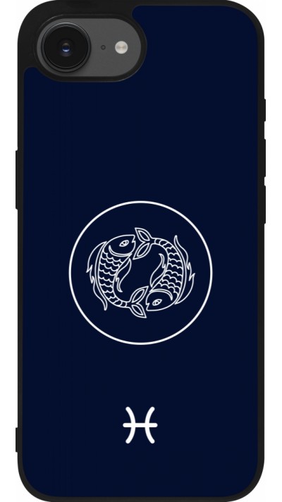 iPhone 16e Case Hülle - Silikon schwarz Astrologie Fische