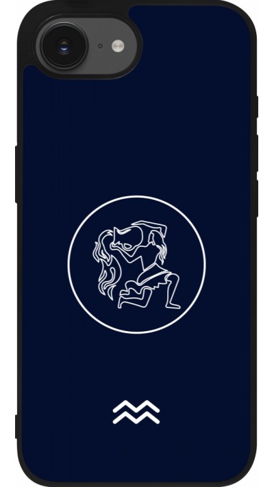 iPhone 16e Case Hülle - Silikon schwarz Astrologie Wassermann