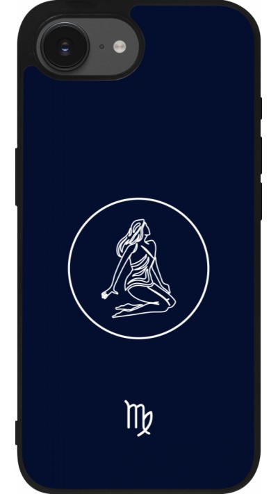 iPhone 16e Case Hülle - Silikon schwarz Astrologie Jungfrau