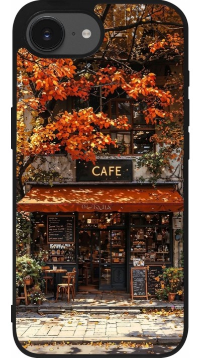 iPhone 16e Case Hülle - Silikon schwarz Autumn 25 Coffee shop