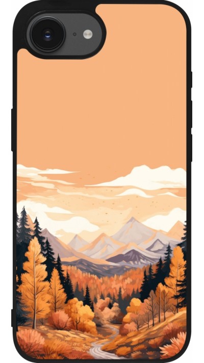 iPhone 16e Case Hülle - Silikon schwarz Autumn 25 Mountains