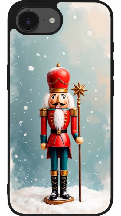 iPhone 16e Case Hülle - Silikon schwarz Christmas 25 Nutcracker Snow