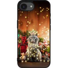 iPhone 16e Case Hülle - Silikon schwarz Christmas 25 Xmas Cat