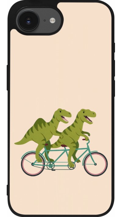 iPhone 16e Case Hülle - Silikon schwarz Dinosaurs on bikes 2026