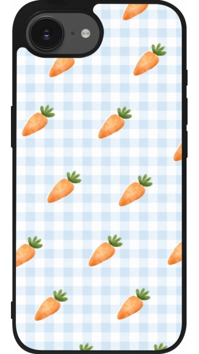 Coque iPhone 17e / 16e - Silicone rigide noir Easter 2026 Pattern carrots