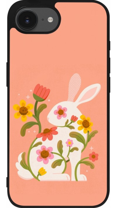 Coque iPhone 17e / 16e - Silicone rigide noir Easter 2026 Rabbit collage