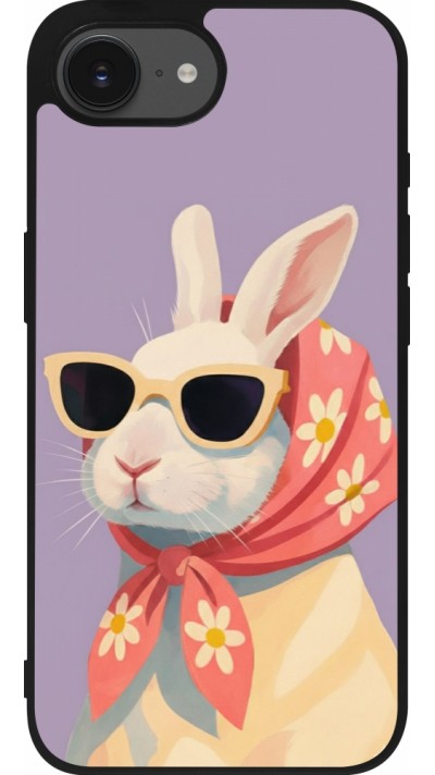 Coque iPhone 17e / 16e - Silicone rigide noir Easter 2026 Rabbit with scarf