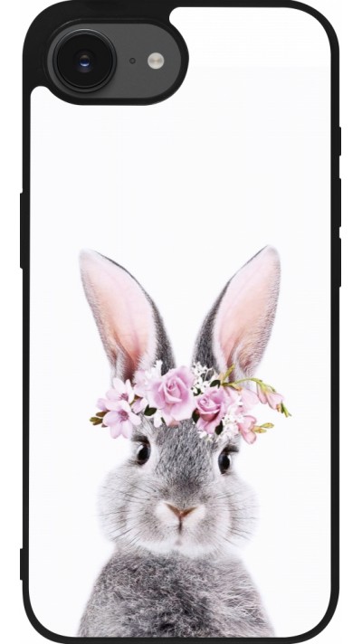 iPhone 16e Case Hülle - Silikon schwarz Easter 2023 flower bunny