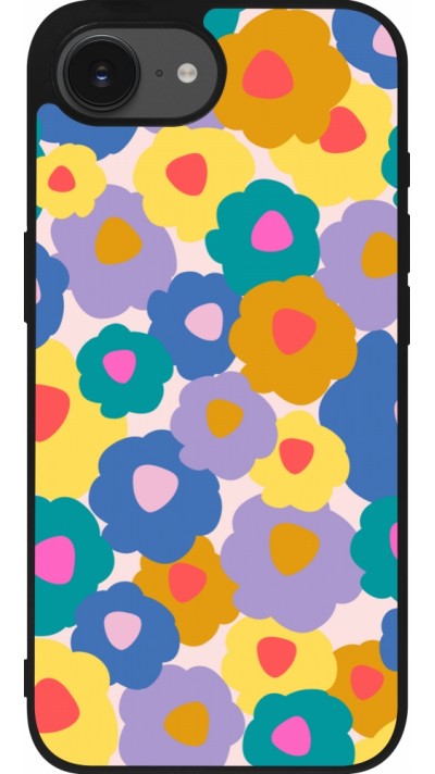 iPhone 16e Case Hülle - Silikon schwarz Easter 2024 flower power