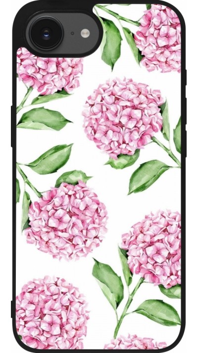 iPhone 16e Case Hülle - Silikon schwarz Easter 2024 pink flowers