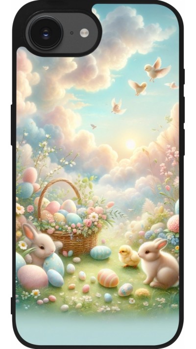 iPhone 16e Case Hülle - Silikon schwarz Ostern 2025 Pastell Ostern