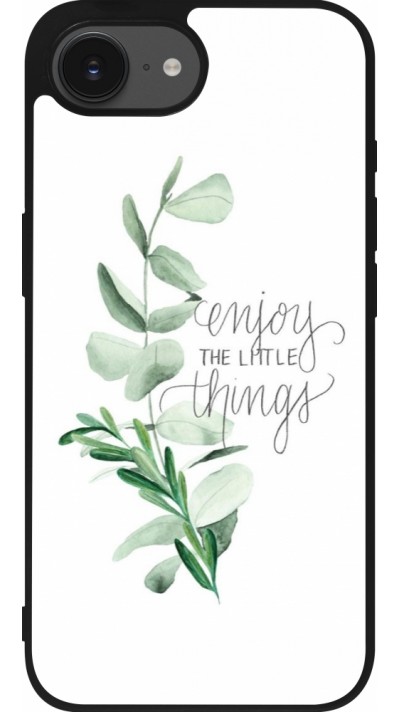 iPhone 16e Case Hülle - Silikon schwarz Enjoy the little things