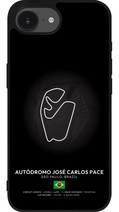 iPhone 16e Case Hülle - Silikon schwarz F1 Track 2025 Brazil
