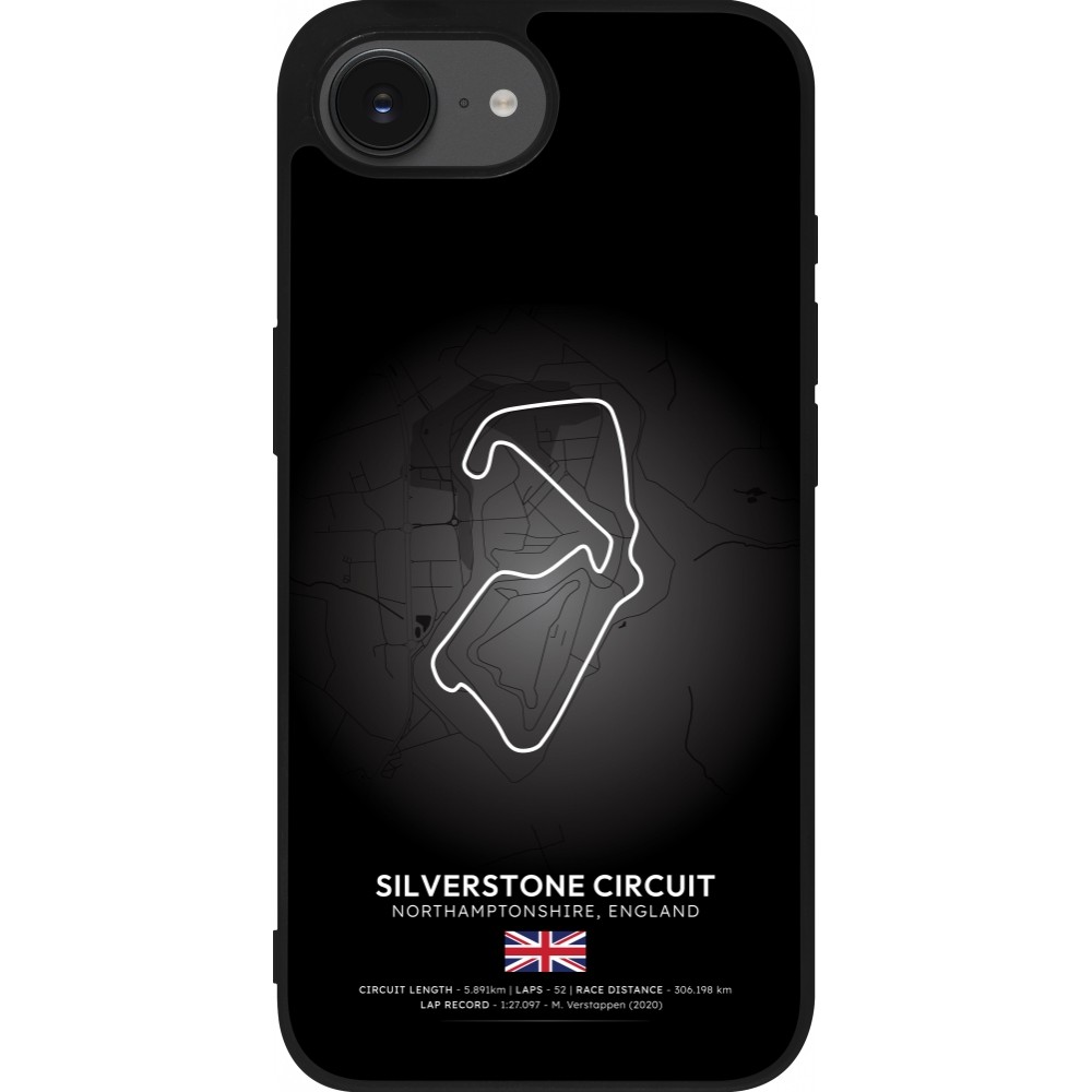 iPhone 16e Case Hülle - Silikon schwarz F1 Track 2025 Great Britan