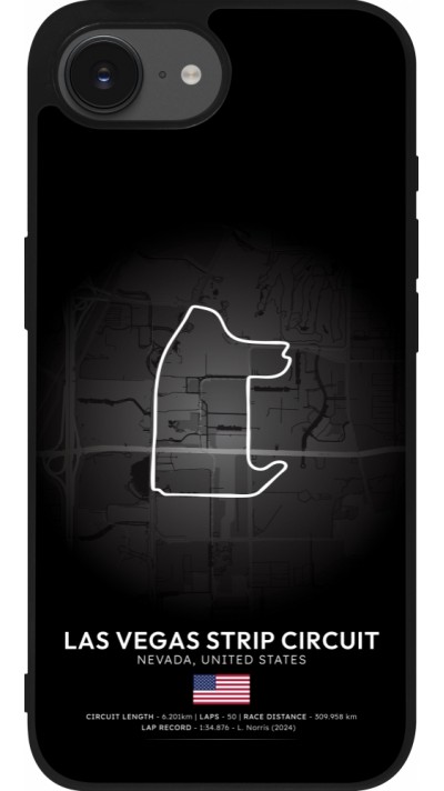 iPhone 16e Case Hülle - Silikon schwarz F1 Track 2025 Las Vegas
