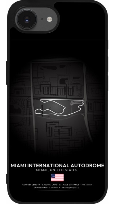iPhone 16e Case Hülle - Silikon schwarz F1 Track 2025 Miami