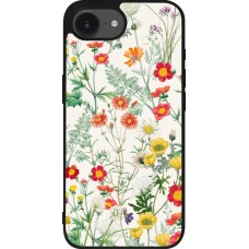 iPhone 16e Case Hülle - Silikon schwarz Flora Botanical Wildlife