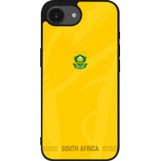 Coque iPhone 17e / 16e - Silicone rigide noir Maillot de football Afrique du Sud 2026 personnalisable