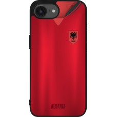 iPhone 16e Case Hülle - Silikon schwarz Albanien personalisierbares Fussballtrikot