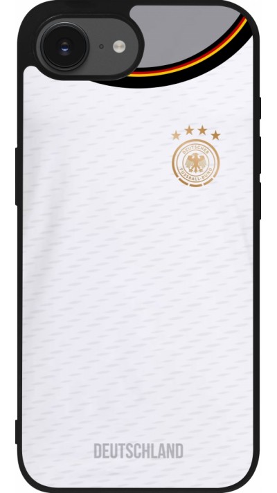 iPhone 16e Case Hülle - Silikon schwarz Deutschland 2022 personalisierbares Fußballtrikot