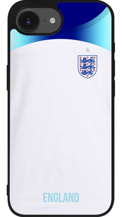 iPhone 16e Case Hülle - Silikon schwarz England 2022 personalisierbares Fußballtrikot