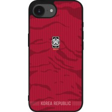 Coque iPhone 17e / 16e - Silicone rigide noir Maillot de football Corée du Sud 2026 personnalisable