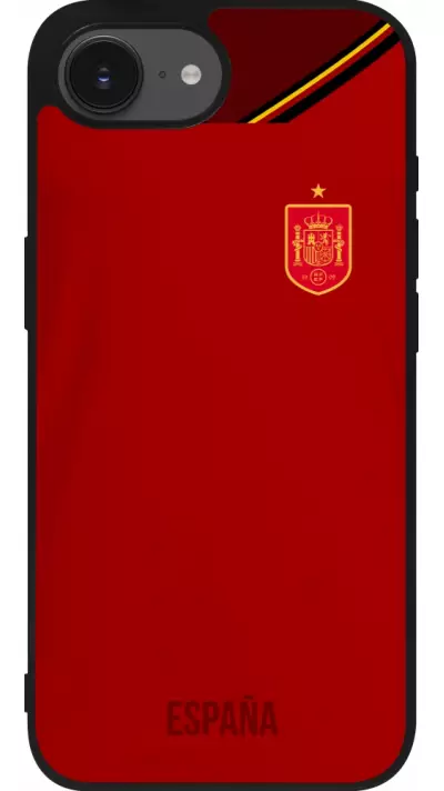 iPhone 16e Case Hülle - Silikon schwarz Spanien 2022 personalisierbares Fußballtrikot