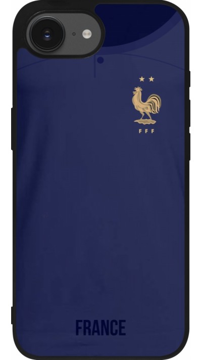 iPhone 16e Case Hülle - Silikon schwarz Frankreich 2022 personalisierbares Fussballtrikot