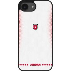 iPhone 17e / 16e Case Hülle - Silikon schwarz Jordanien 2026 personalisierbares Fussballtrikot