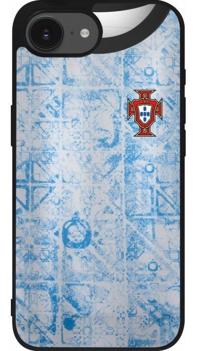 iPhone 16e Case Hülle - Silikon schwarz Portugal Away personalisierbares Fussballtrikot
