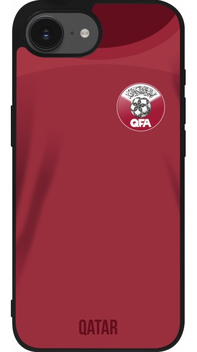 iPhone 16e Case Hülle - Silikon schwarz Katar 2022 personalisierbares Fussballtrikot