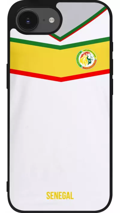 iPhone 16e Case Hülle - Silikon schwarz Senegal 2022 personalisierbares Fußballtrikot