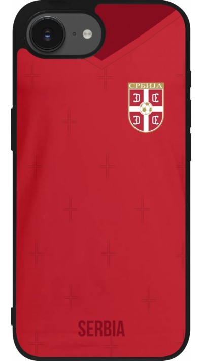 iPhone 16e Case Hülle - Silikon schwarz Serbien 2022 personalisierbares Fussballtrikot