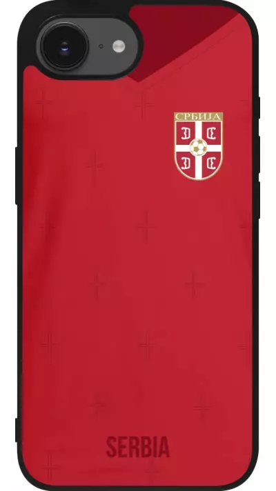 iPhone 16e Case Hülle - Silikon schwarz Serbien 2022 personalisierbares Fussballtrikot