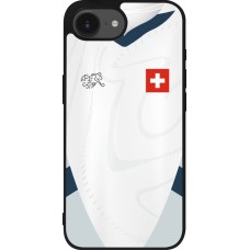 iPhone 16e Case Hülle - Silikon schwarz Schweiz Away personalisierbares Fussballtrikot