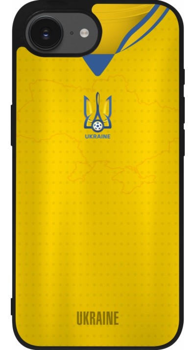 iPhone 16e Case Hülle - Silikon schwarz Fussballtrikot Ukraine
