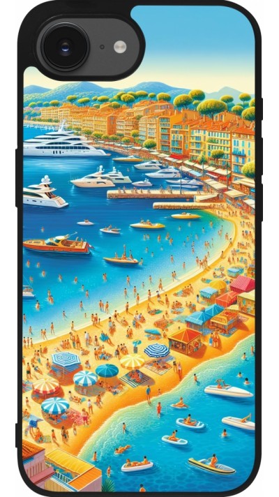 iPhone 16e Case Hülle - Silikon schwarz French Riviera People