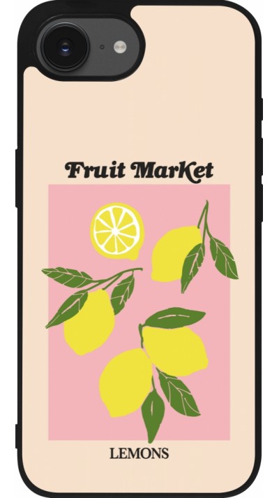iPhone 16e Case Hülle - Silikon schwarz Fruit market lemons 2026