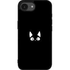iPhone 16e Case Hülle - Silikon schwarz Funny cat on black