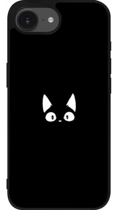 iPhone 16e Case Hülle - Silikon schwarz Funny cat on black