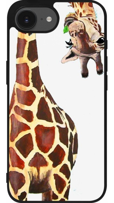 iPhone 16e Case Hülle - Silikon schwarz Giraffe Fit