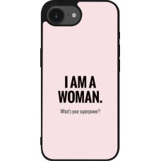 iPhone 16e Case Hülle - Silikon schwarz I am a woman