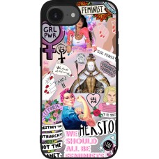 iPhone 16e Case Hülle - Silikon schwarz Girl Power Collage